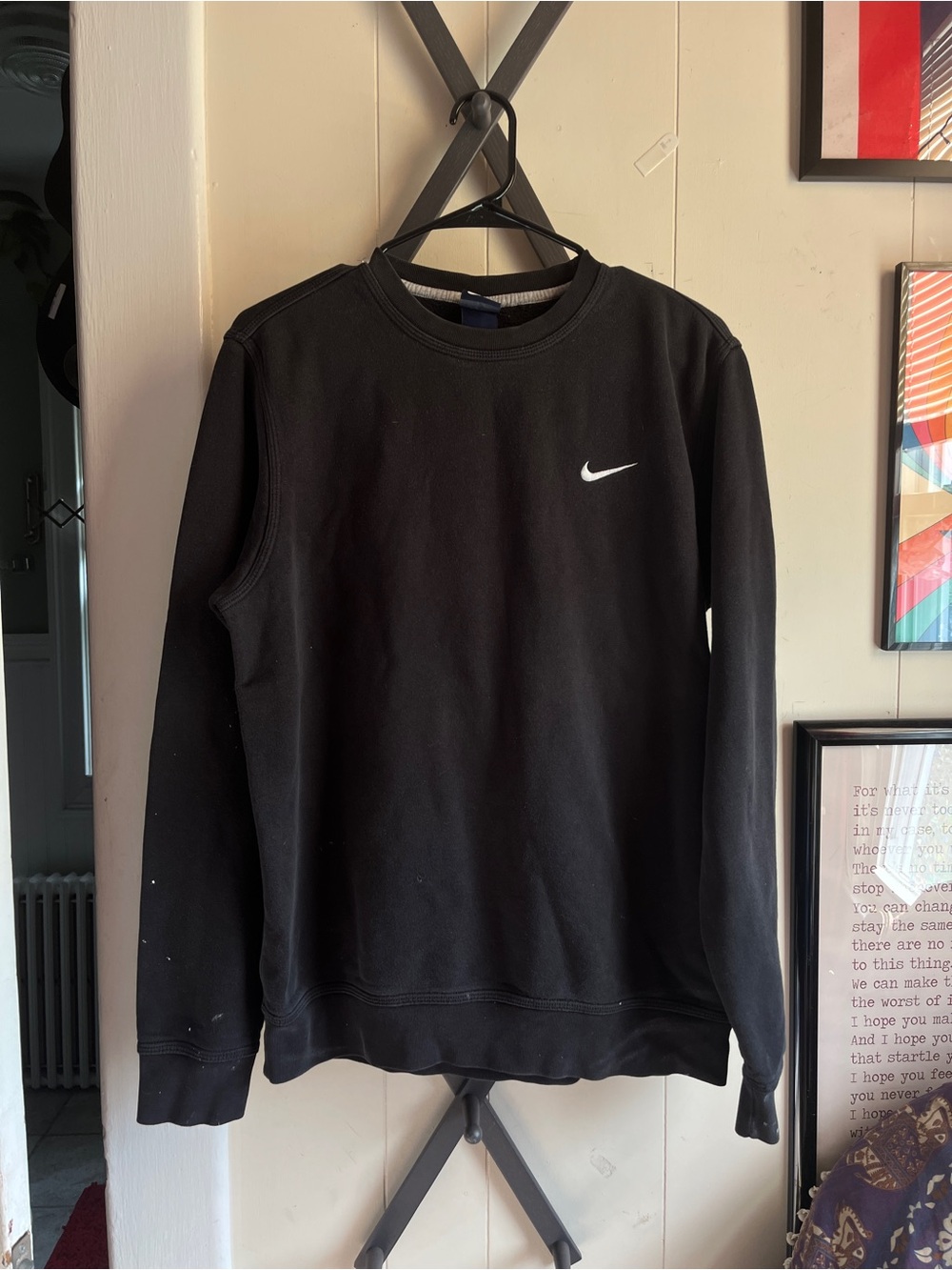 Nike Black Crewneck Sweatshirt with White Swoosh